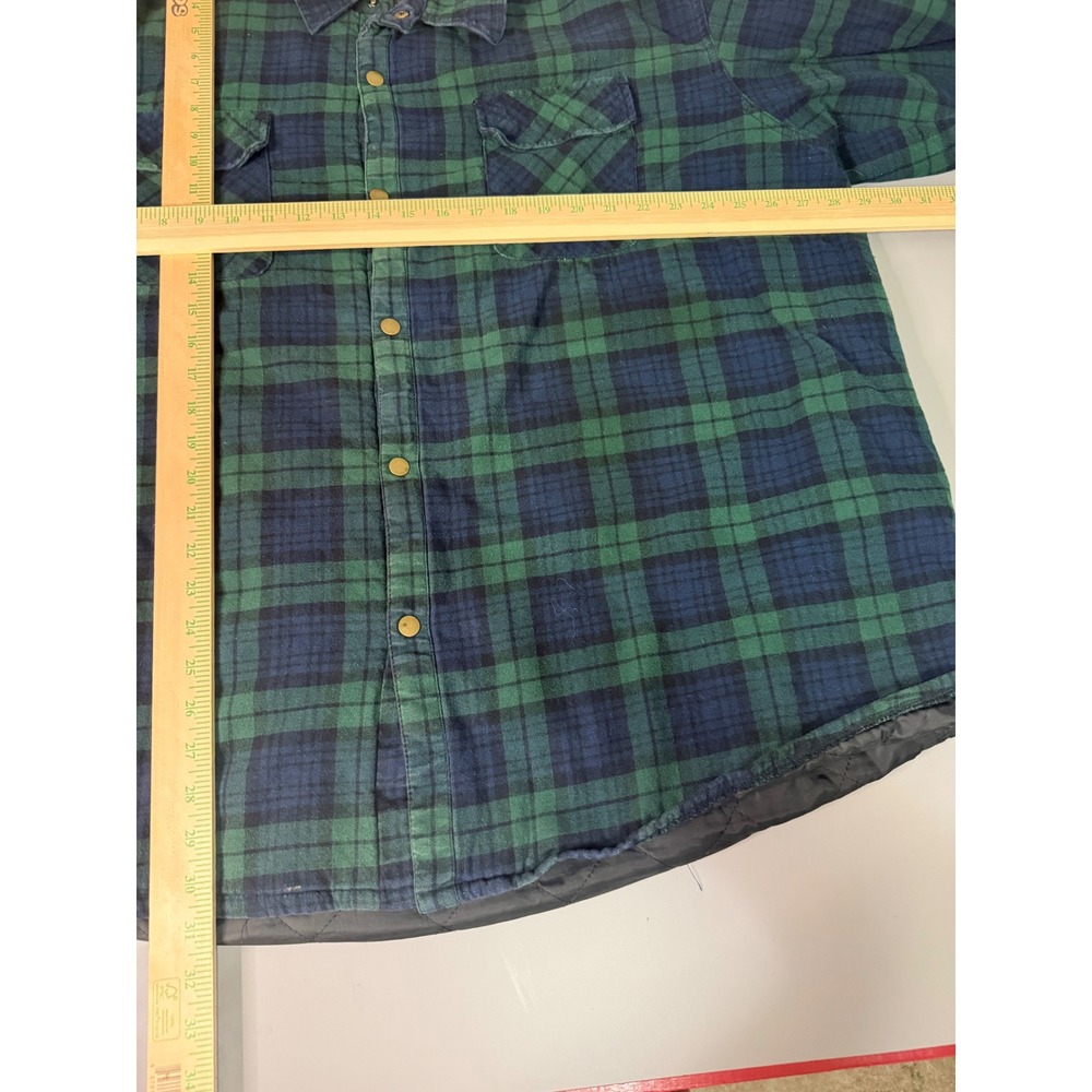 WearGuard Mens 3XL Quilted Flannel Shirt Jacket Plaid Green Navy Blue 12301 - Picture 5 of 6